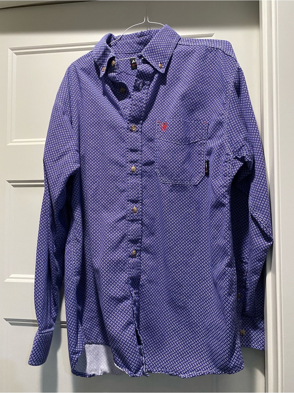Men's blue Patterned Button-Down Shirt - Picture 1 of 6